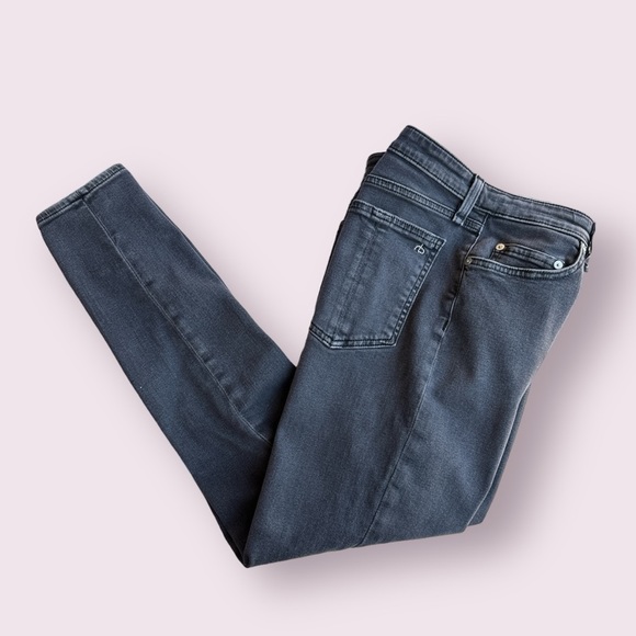 Rag & Bone Nina high-rise ankle skinny jeans w/ stretch, charcoal gray WYTHE - Picture 4 of 12